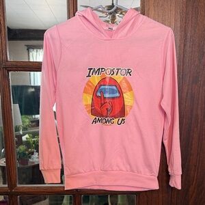 Pink Among Us Kids Long Sleeve Tee